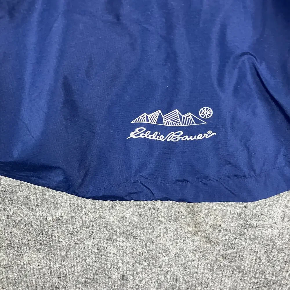 Eddie Bauer Windbreaker Jacket Boys M Blue Hooded Lightweight‎ Zip Up